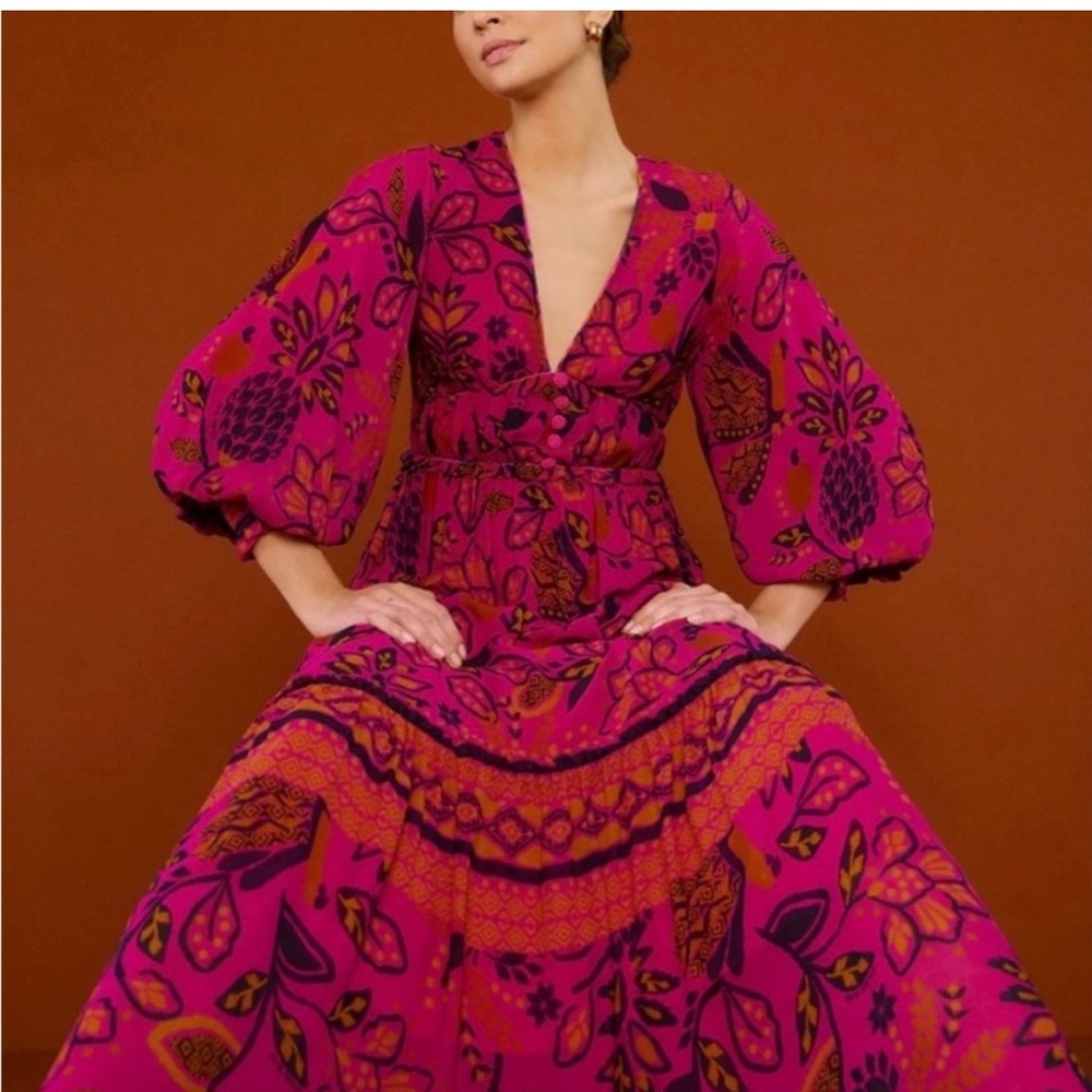 Farm Pink Maxi Dress - Size S